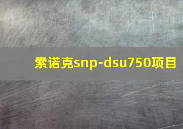 索诺克snp-dsu750项目