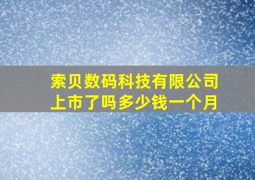 索贝数码科技有限公司上市了吗多少钱一个月