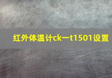 红外体温计ck一t1501设置