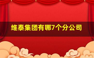 维泰集团有哪7个分公司