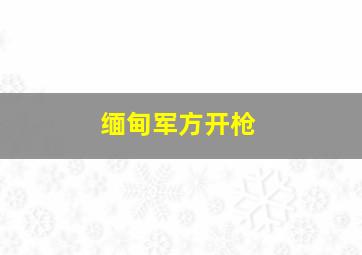 缅甸军方开枪