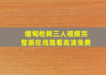 缅甸枪毙三人视频完整版在线观看高清免费