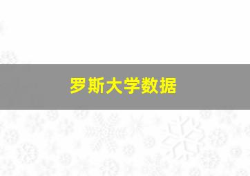 罗斯大学数据