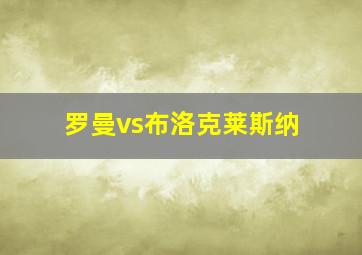 罗曼vs布洛克莱斯纳