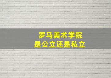 罗马美术学院是公立还是私立