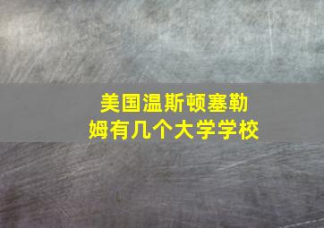 美国温斯顿塞勒姆有几个大学学校