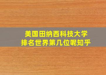 美国田纳西科技大学排名世界第几位呢知乎