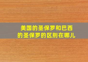 美国的圣保罗和巴西的圣保罗的区别在哪儿