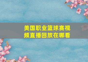 美国职业篮球赛视频直播回放在哪看