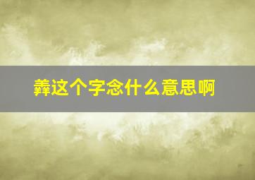 羴这个字念什么意思啊