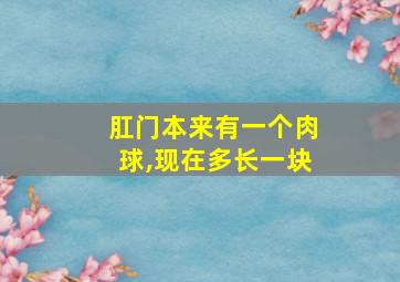 肛门本来有一个肉球,现在多长一块