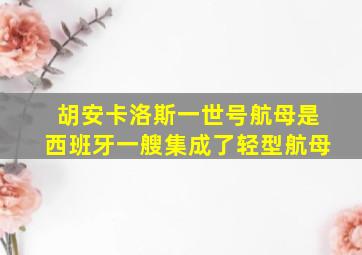 胡安卡洛斯一世号航母是西班牙一艘集成了轻型航母