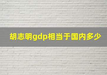 胡志明gdp相当于国内多少