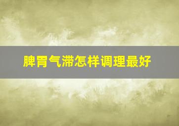 脾胃气滞怎样调理最好