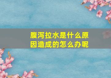 腹泻拉水是什么原因造成的怎么办呢