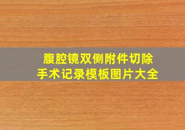 腹腔镜双侧附件切除手术记录模板图片大全