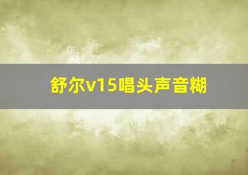 舒尔v15唱头声音糊