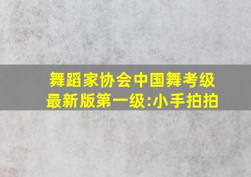 舞蹈家协会中国舞考级最新版第一级:小手拍拍