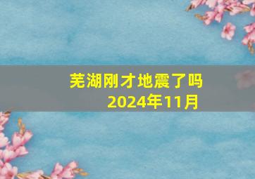 芜湖刚才地震了吗2024年11月