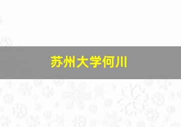 苏州大学何川