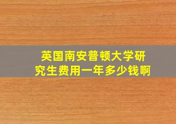 英国南安普顿大学研究生费用一年多少钱啊