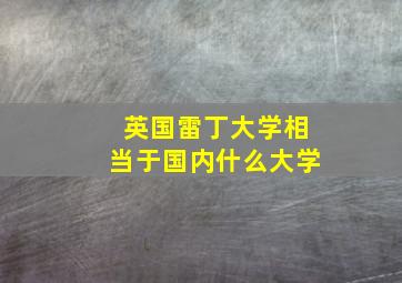 英国雷丁大学相当于国内什么大学