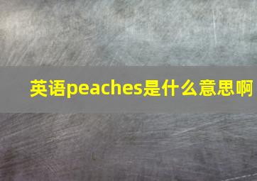 英语peaches是什么意思啊