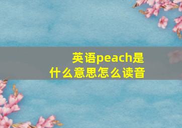 英语peach是什么意思怎么读音