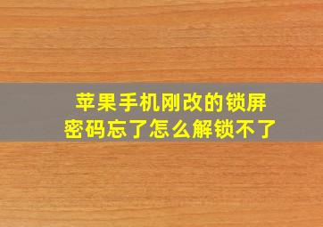 苹果手机刚改的锁屏密码忘了怎么解锁不了