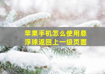 苹果手机怎么使用悬浮球返回上一级页面