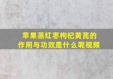 苹果蒸红枣枸杞黄芪的作用与功效是什么呢视频