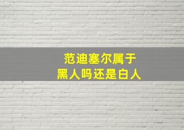 范迪塞尔属于黑人吗还是白人