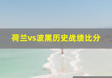 荷兰vs波黑历史战绩比分