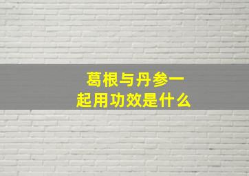 葛根与丹参一起用功效是什么