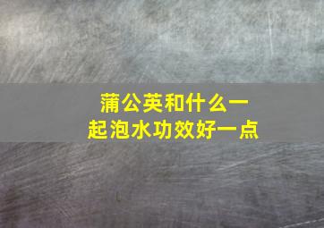 蒲公英和什么一起泡水功效好一点