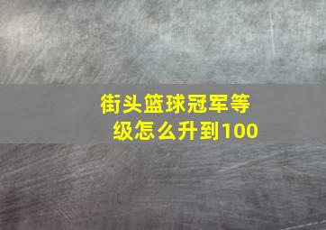 街头篮球冠军等级怎么升到100