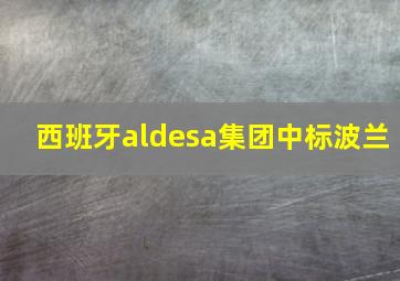 西班牙aldesa集团中标波兰