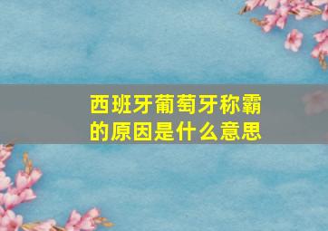 西班牙葡萄牙称霸的原因是什么意思