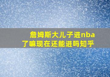 詹姆斯大儿子进nba了嘛现在还能进吗知乎