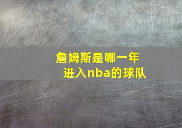 詹姆斯是哪一年进入nba的球队