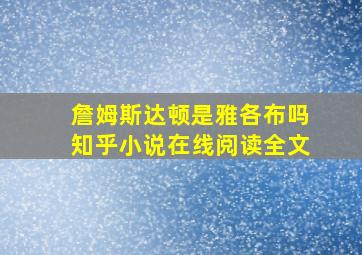 詹姆斯达顿是雅各布吗知乎小说在线阅读全文