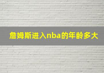 詹姆斯进入nba的年龄多大