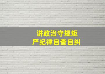 讲政治守规矩严纪律自查自纠