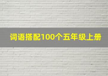 词语搭配100个五年级上册