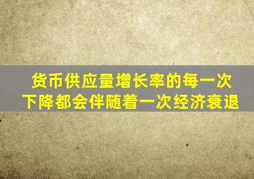 货币供应量增长率的每一次下降都会伴随着一次经济衰退