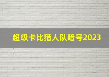 超级卡比猎人队暗号2023