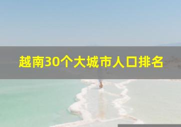 越南30个大城市人口排名