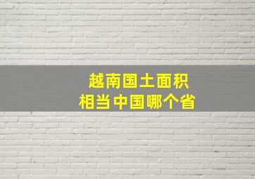 越南国土面积相当中国哪个省