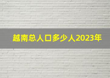 越南总人口多少人2023年