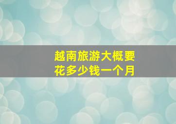 越南旅游大概要花多少钱一个月